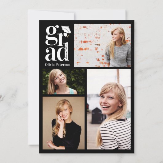 AFSTUDEERDER Multi Fotocollage Afstuderen Aankondiging (Voorkant)