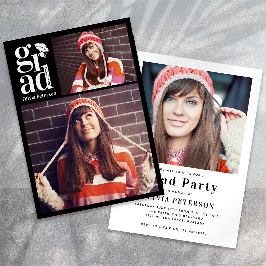 AFSTUDEERDER Multi Fotocollage Graduation Party Kaart