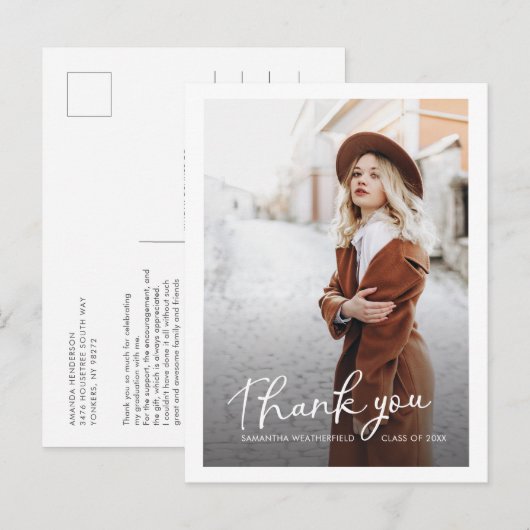 Afstudeerder Multi Photo Moderne Afstuderen Hartel Briefkaart (Voorkant / Achterkant)