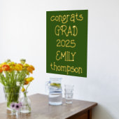 Afstudeerder naam 2025 Afstuderen groen Folie Afdrukken (Laag (Keuken))
