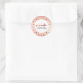 Afstudeerder Naam Roos Goud Script Graduatie Parti Ronde Sticker (Tas)