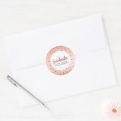 Afstudeerder Naam Roos Goud Script Graduatie Parti Ronde Sticker (Envelop)