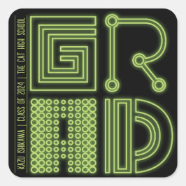 AFSTUDEERDER | Neon kleur Minimale Eenvoudige Grad Vierkante Sticker