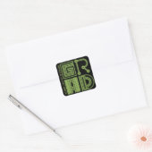 AFSTUDEERDER | Neon kleur Minimale Eenvoudige Grad Vierkante Sticker (Envelop)