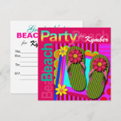 Afstudeerder Night Summer Fun Teenslippers - Beach Kaart (Voorkant / Achterkant)