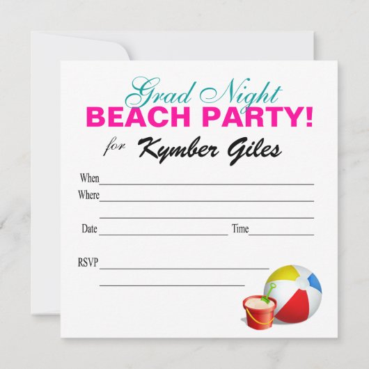 Afstudeerder Night Summer Fun Teenslippers - Beach Kaart (Achterkant)