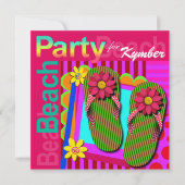 Afstudeerder Night Summer Fun Teenslippers - Beach Kaart (Voorkant)