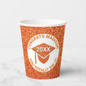 Afstudeerder Oranje Pet Chic Elegant School Party Papieren Bekers (Voorkant)