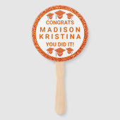 Afstudeerder Oranje Pet Eenvoudig elegant Afbeeldi Handwaaier (Voorkant)