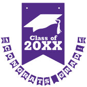 Afstudeerder Paars en wit Vlaggetjes