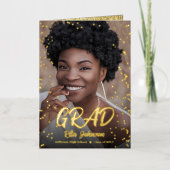 Afstudeerder partij 2023 Gold Glitter Afstuderen u Folie Feestdagenkaart (Voorkant)