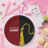 Afstudeerder Partij Maroon Paper Borden Papieren Bordje (Feest)