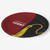 Afstudeerder Partij Maroon Paper Borden Papieren Bordje (Gekanteld)