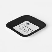 Afstudeerder Partij Zwart en Wit Papier Bord (Gebogen)