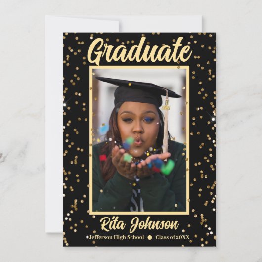 Afstudeerder Party 2023 Gold Senior High School Af Kaart (Voorkant)