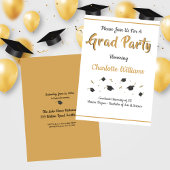 Afstudeerder Party Afstuderen Celebration Gold Kaart