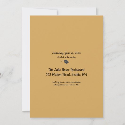 Afstudeerder Party Afstuderen Celebration Gold Kaart (Achterkant)