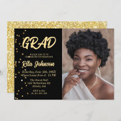 Afstudeerder Party Class of 2023 Gold Glitter Afst Kaart