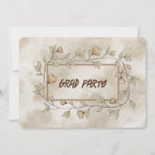 Afstudeerder Party Dochter Bruin Bloemen Kaart (Voorkant)