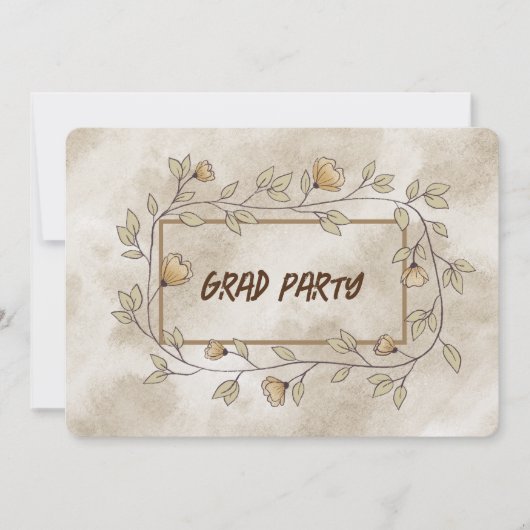 Afstudeerder Party Dochter Bruin Bloemen Kaart (Voorkant)