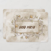 Afstudeerder Party Dochter Bruin Bloemen Kaart (Voorkant / Achterkant)
