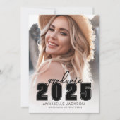 Afstudeerder Party Eenvoudig Zwart Wit Foto Afstud Kaart (Voorkant)