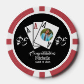 Afstudeerder Party Favoriet Vegas Chips, Gepersona Poker Chips (Voorkant)