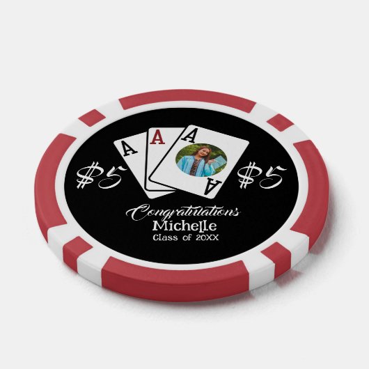 Afstudeerder Party Favoriet Vegas Chips, Gepersona Poker Chips (Enkel)