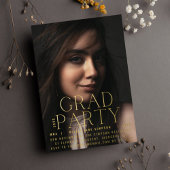 AFSTUDEERDER PARTY | Gold Ppress Script Modern Col Folie Uitnodiging