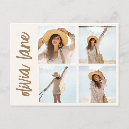 Afstudeerder Party Invitation Briefkaart met vier  (Voorkant)