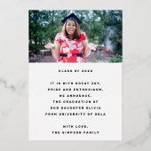 AFSTUDEERDER PARTY | Klasse van 2023 Goud geperst Folie Uitnodiging (Achterkant)