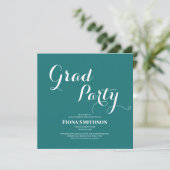 Afstudeerder Party Modern Groen Plein Kaart (Staand voorkant)