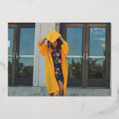 Afstudeerder Party Photo Real Folie Invitation Uitnodiging (Achterkant)