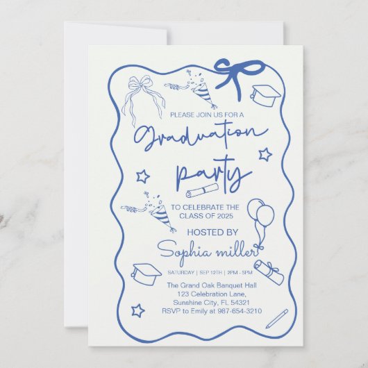 Afstudeerder Party Retro Uitnodigen Klasse van 202 Kaart (Voorkant)