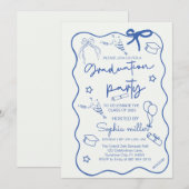 Afstudeerder Party Retro Uitnodigen Klasse van 202 Kaart (Voorkant / Achterkant)