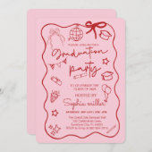 Afstudeerder Party Retro Uitnodigen Klasse van 202 Kaart (Voorkant / Achterkant)