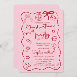 Afstudeerder Party Retro Uitnodigen Klasse van 202 Kaart