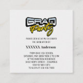 Afstudeerder Party Script Gold Black en White Informatiekaartje (Voorkant)