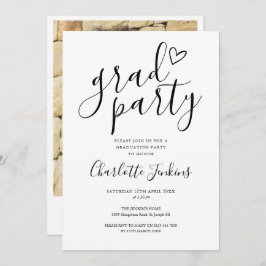 Afstudeerder Party Script Hart Foto Afstudeerfeest Kaart