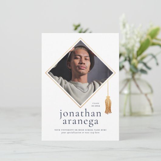 Afstudeerder Pet | Aankondiging van de gouden blau (Staand voorkant)