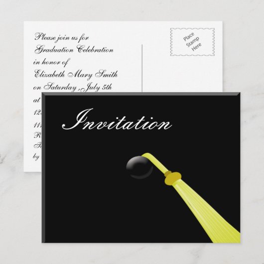 Afstudeerder pet ,Afstudeerfeest Uitnodiging Briefkaart (Voorkant / Achterkant)