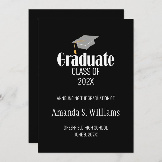 Afstudeerder Pet Afstuderen aankondiging (Voorkant / Achterkant)