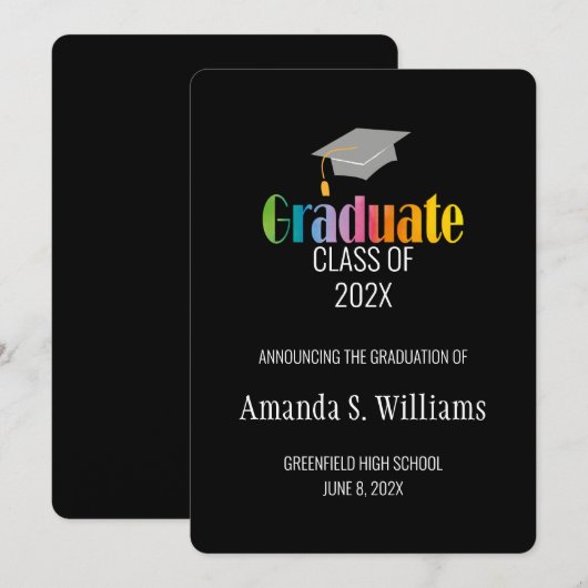 Afstudeerder Pet Afstuderen aankondiging (Voorkant / Achterkant)