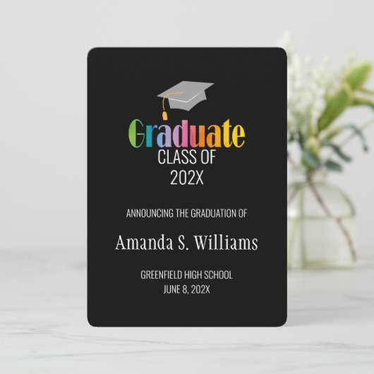 Afstudeerder Pet Afstuderen aankondiging (Staand voorkant)