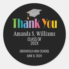 Afstudeerder Pet Afstuderen Dank u Ronde Sticker