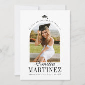 Afstudeerder Pet Arch Foto Elegant Script Afstuder Aankondiging (Voorkant)