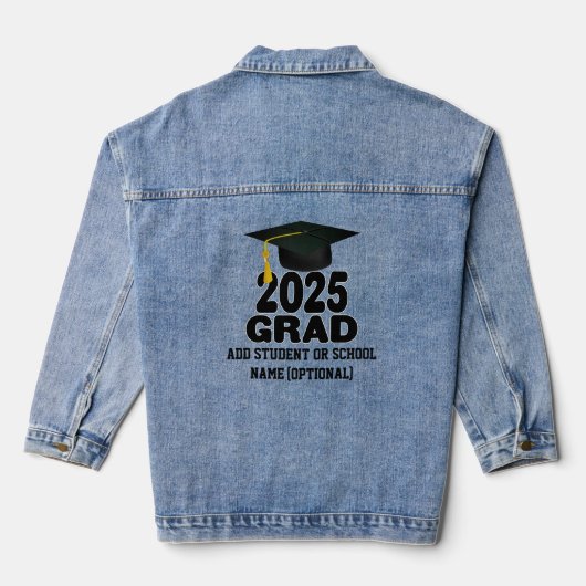 Afstudeerder Pet Bold Klasse van 2025 Afstuderen Denim Jacket (Achterkant)