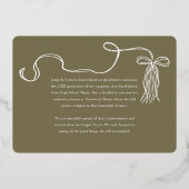 Afstudeerder Pet Bow & Tassel Fotocollage Aankondi Folie Uitnodiging (Achterkant)