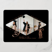 Afstudeerder Pet Bow & Tassel Fotocollage Aankondi Folie Uitnodiging (Voorkant)