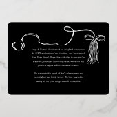 Afstudeerder Pet Bow & Tassel Fotocollage Aankondi Folie Uitnodiging (Achterkant)